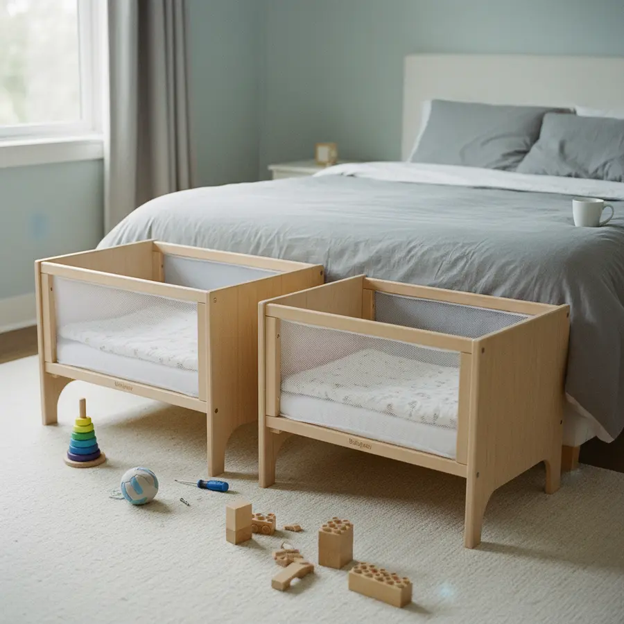 Babybay Maxi vs. Original: Lohnt sich der Aufpreis für mehr Platz? - Photo Babybay Maxi vs. Original: Helles Schlafzimmer mit Babybett im Vergleich