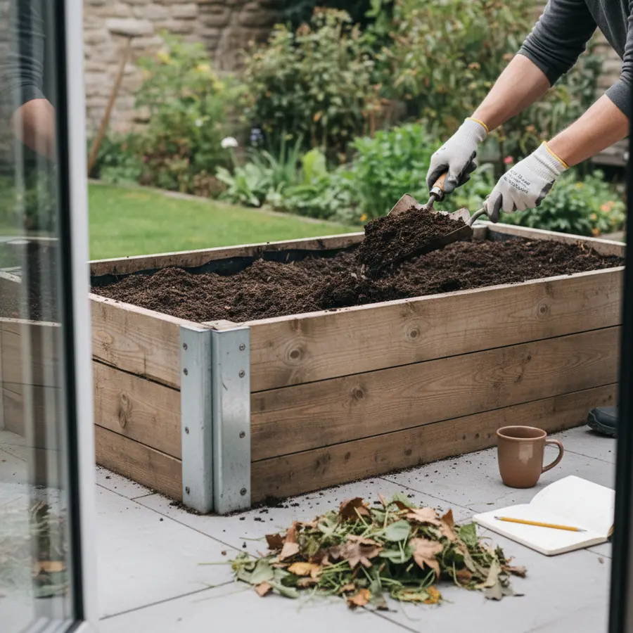 Hochbeet befüllen ohne teure Zukäufe: So habe ich meinen Gartenabfall genutzt - Photo Hochbeet befüllen ohne teure Zukäufe mit frischem Kompost aus Gartenabfall